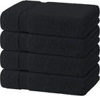 White Classic Black Bath Towels 27x54 Inch, Cotton Towel Set by WhiteClassic