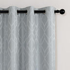 Amazon Basics Jacquard 2-Piece 100% Blackout Curtains, Living Room and Bedroom - Image 4