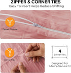 Cozyide Pink Duvet Cover Full Size, 3 Pieces Bedding Duvet Covers, Soft - Image 5