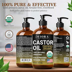 Organic Castor Oil in Glass Bottle – 16 Oz Cold Pressed & Hexane-Free – USDA - Image 3