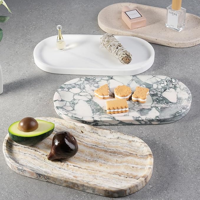 Koville Marble Vanity Tray for Decor, Natural Bathroom Tray for Bathroom - Image 7