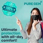 Black Disposable Face Mask, 3-Ply Adult Masks, Facial Cover - Image 6