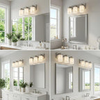 3-Light Bathroom Light Fixture, Brushed Nickel Modern Vanity Light - Image 8