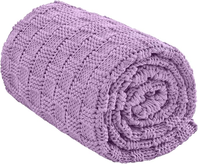 Knitted Weighted Blanket for Adult, No Beads Heavy Blanket 50” x 60'' 10lbs by Unknown