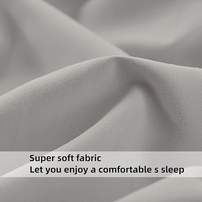 HBHLFZ Twin Fitted Sheet Only, Soft Breathable Bottom Sheet - Image 4