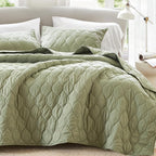 Comfort Spaces King Quilt Set Modern Reversible Ogee Coverlet King Bedding Set by ComfortSpaces