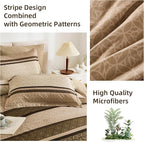 WONGS BEDDING 7 Pieces Comforter Set Queen Size, Minimalist Geometric Soft - Image 8