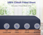 ROYALE LINENS 300 Thread Count 100% Long Staple Combed Cotton Fitted Sheet Twin - Image 3