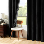 Joydeco Black Velvet Curtains 72 Inches Long, Luxury Grommet Blackout Curtain 2 - Image 8