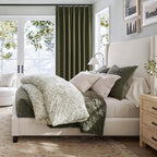 Topfinel Olive Green 102 Inches Long Custom Blackout Linen Curtains, Pinch - Image 6