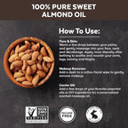 Viva Naturals Sweet Almond Oil, 16 fl. oz – Skin & Hair Moisturizer, Body & - Image 3