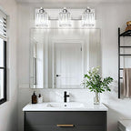 Aipsun Brushed Nickel Vanity Light Bathroom Lighting Fixtures 3 Light Crystal - Image 8
