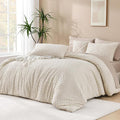 Andency Beige California King Comforter Set, 3 Pieces Cream Boho Tufted Cal by Andency