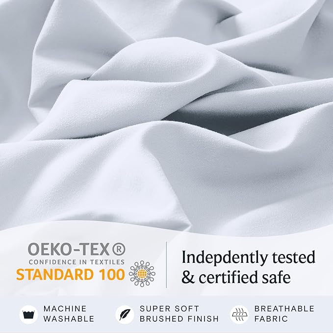 LuxClub 4 PC Sheet Set Bed Sheets Deep Pockets 16" Eco Friendly Wrinkle Free - Image 5