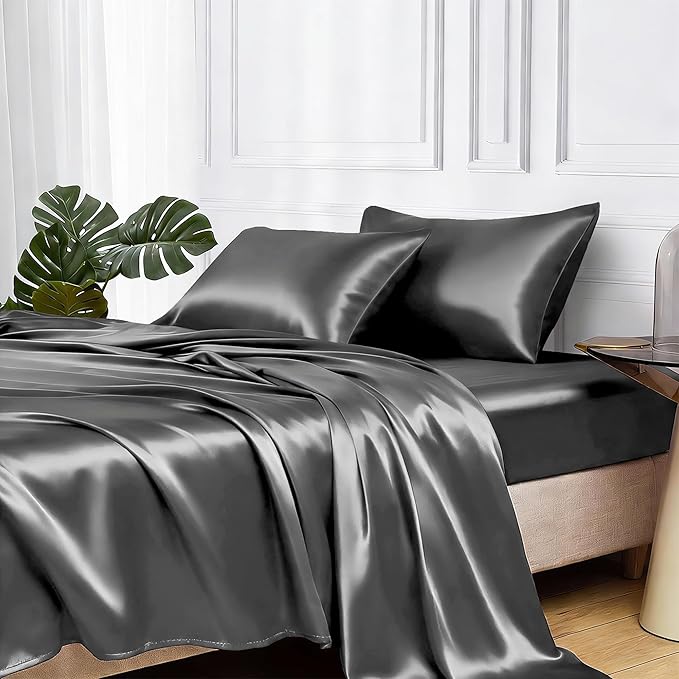MR&HM Satin Bed Sheets, Twin XL Size Sheets Set by MRHM