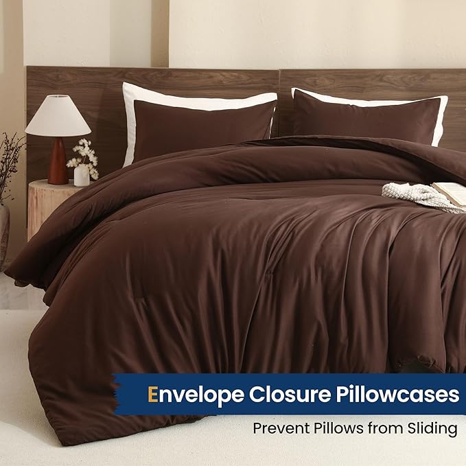 Paxrac Earthy Brown Comforter Twin/Twin XL Size, Neutral 2 Pieces Comforter Set - Image 5