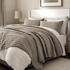 EVERGRACEHOME 100% Cotton Modern Lines Quilt Set King Size, Pre-Washed Soft - Image 5