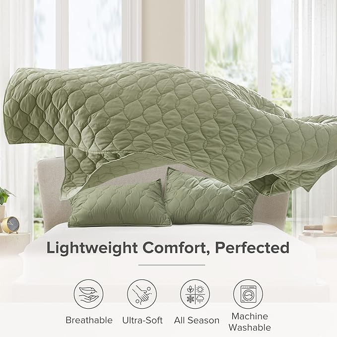 Comfort Spaces King Quilt Set Modern Reversible Ogee Coverlet King Bedding Set - Image 3