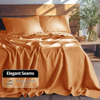 LBRO2M 100% Pure Linen Sheet Set Deep Pocket Up to 16" Bed Sheets Sets - Image 7