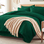 Zzlpp Full Comforter Set 7 pieces, Emerald Green Tufted Bed in a Bag - Image 2