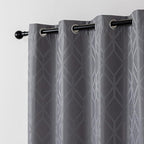 Amazon Basics Jacquard 2-Piece 100% Blackout Curtains, Living Room and Bedroom - Image 2