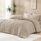 Andency Khaki Oversized King Comforter 120''x120'', 3 Pieces Khaki Super King by Andency