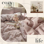 mixinni Purple White Gingham Duvet Cover Twin XL Size - Image 6