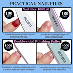 FANDAMEI Manicure Set, Nail Tools, Files 100/180, Buffer Block, Cuticle Nippers - Image 2