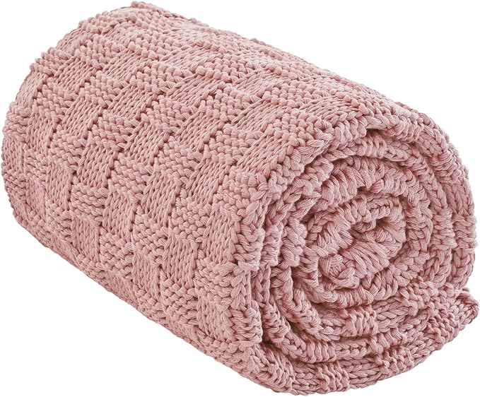 Knitted Weighted Blanket for Adult, No Beads Heavy Blanket 50” x 60'' 7lbs by Unknown