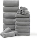 Hailea 18 Piece Family Bath Towel Set Include 6 Bath Towels, 6 Hand Towels and by Hailea