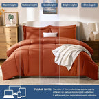 CozyLux Queen Comforter Set Terracotta - Image 7