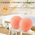 Bath Bombs Salt Balls, Turmeric Lemon Vitamin C Lemon Extract Essential Oils - Image 2