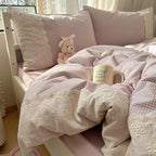 mixinni Purple White Gingham Duvet Cover King Size - Image 3