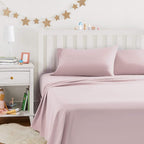 Amazon Basics Kid's Soft, Breathable Microfiber 4-Piece Sheet Set, Light Pink by AmazonBasics