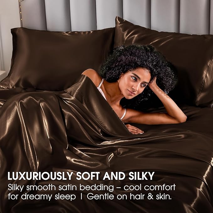FreshCulture Satin Sheets Twin XL Bed Set - Image 6