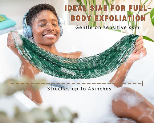 2 Pack African Net Sponge Exfoliating Body Scrubber Bath Sponge - Image 2