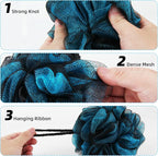 Chuya 4 Pack Shower Loofahs Sponges 70g Large, Bath Sponge Loofah Body Scrubber - Image 2