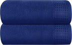 GLAMBURG 100% Cotton Oversized 2 Pack Bath Sheets 35x70, Ultra Soft Highly by GLAMBURG