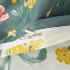 PinkMemory Green and White Floral Duvet Cover King 100% Cotton Reversible Green - Image 7