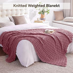 Knitted Weighted Blanket for Adult, No Beads Heavy Blanket 50” x 60'' 5lbs - Image 6