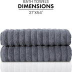 Classic Turkish Towels CTT Premium 2 Pack Bath Towels Set, Made - Image 5