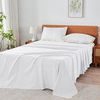 Twin/Twin XL Size Flat Sheet 4 Pack, 100% Cotton Percale Flat Bed Sheet - Image 8