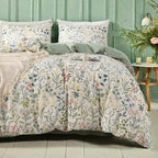 MKXI Twin Size Wildflower Duvet Cover Set Sage Green Spring Floral Bedding by MKXI