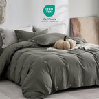 JELLYMONI 100% Washed Cotton Duvet Cover Full – Soft, Breathable Linen-Look - Image 2