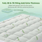Mattress Pad Queen Size, Cooling Pillow Top Mattress Topper, Ultra Soft Viscose - Image 6