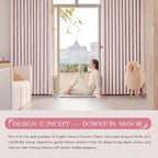 Beauoop Pink Floral Jacquard Blackout Curtains 108 Inches Long 2 Panels - Image 9