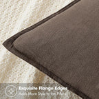 MIULEE Decorative Linen Pillow Covers 20x20 Inch CoffeeBoho Farmhouse Neutral - Image 2