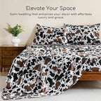 MR&HM Satin Sheets with Elastic Corner Straps, Twin XL Size 3-Piece Silky - Image 7