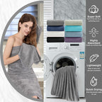 8 Piece Bath Towel Set Grey |2 Oversized Large Bath Sheet, 2 Hand Towels - Image 8