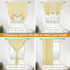 DriftAway Double Layer Linen Blackout Tie Up Curtains Thermal Insulated Fully - Image 7
